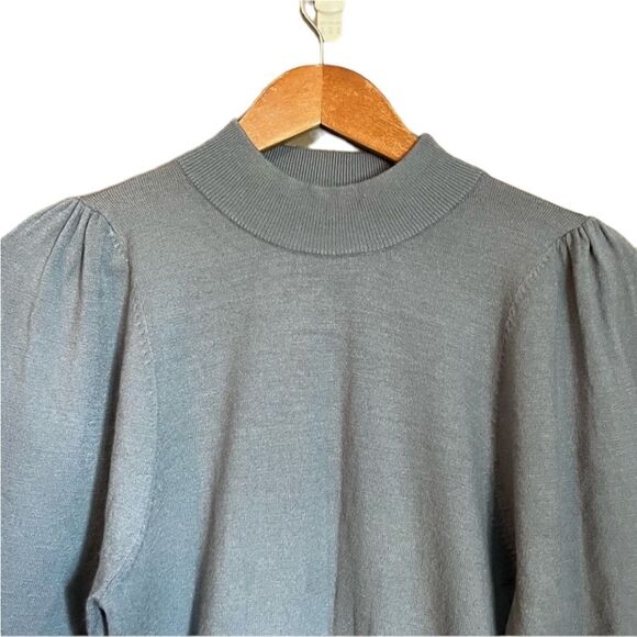3 for $30! Express grey blue knit sweater. Size small - Picture 2 of 11